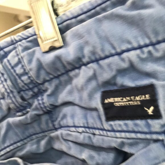 American Eagle Outfitters Shorts Mens 36 Blue Classic Chino Flat Front Zip Fly - Picture 4 of 8